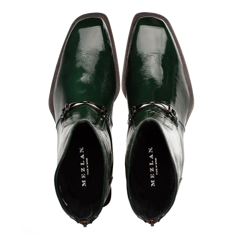 Buscemi Hi-Shine Ornament Boot-Green | Mezlan