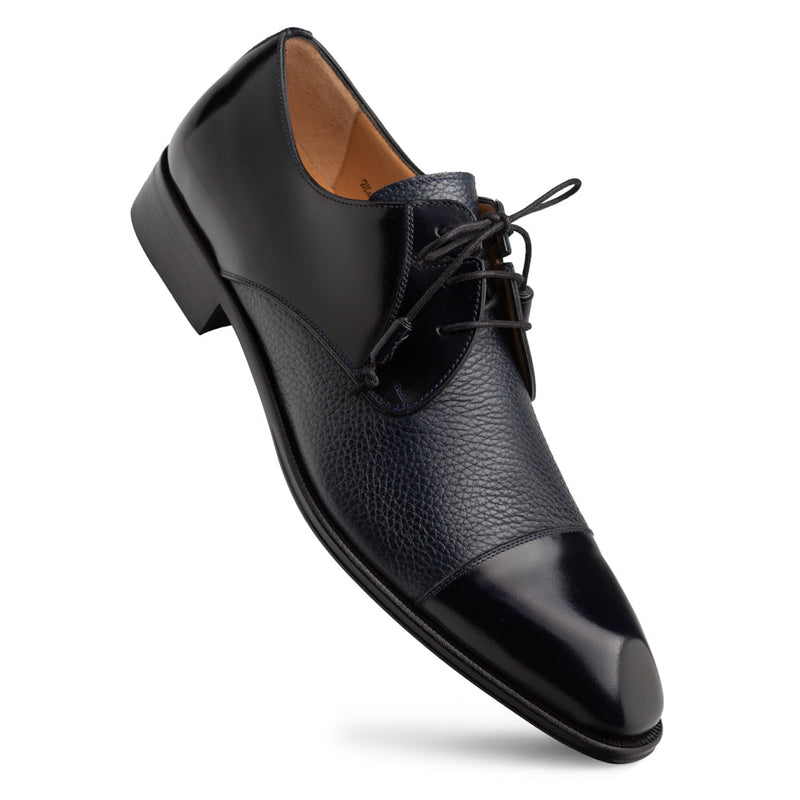 Capello Hi-Shine/Calf Derby-Blue | Mezlan