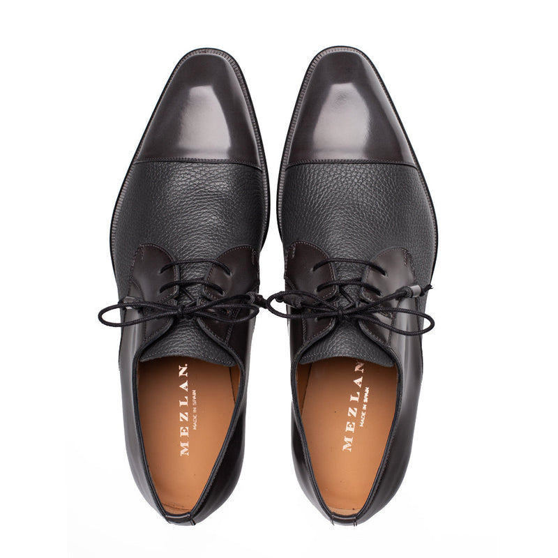 Capello Hi-Shine/Calf Derby-Grey | Mezlan