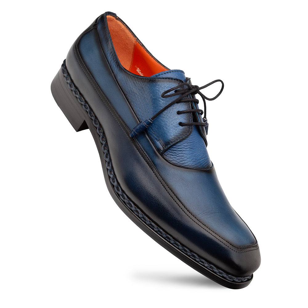 Bowery Calf/Deer Derby-Navy Multi | Mezlan
