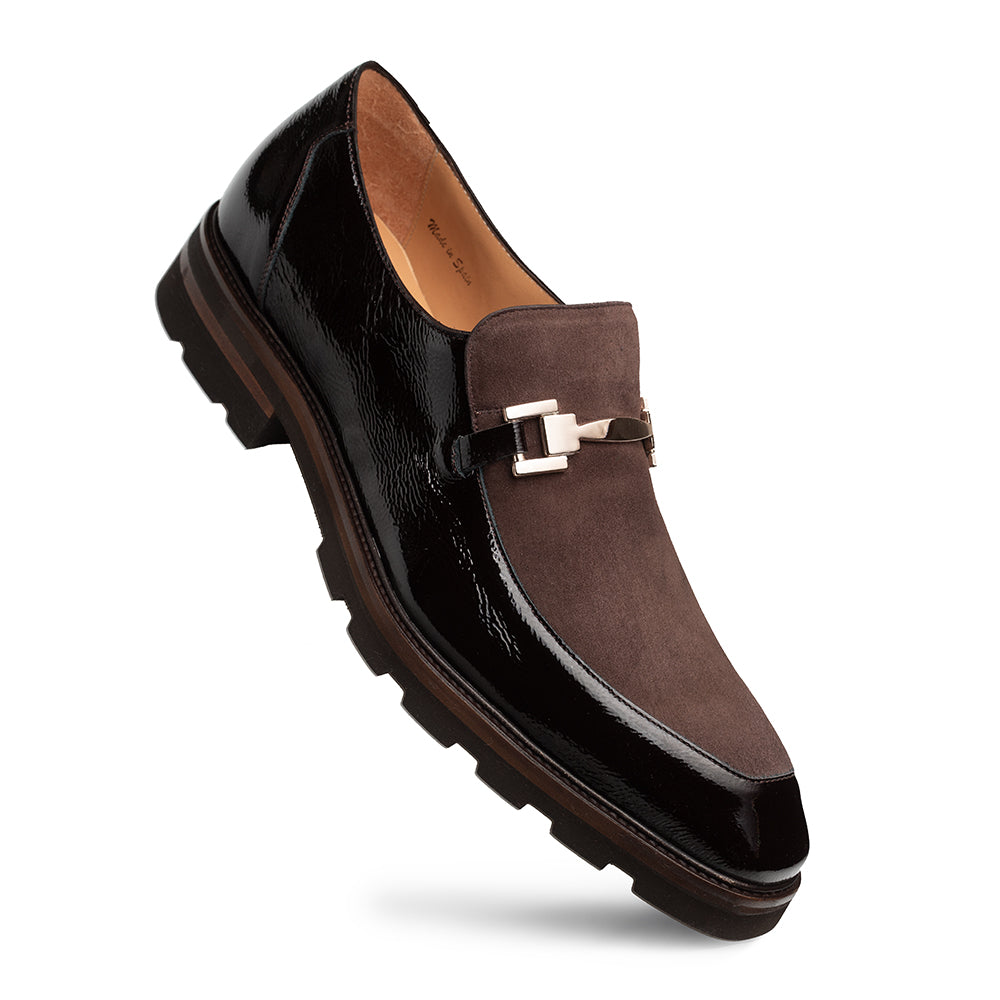 Valone Hi-Shine/Suede Lug Slip On-Brown | Mezlan