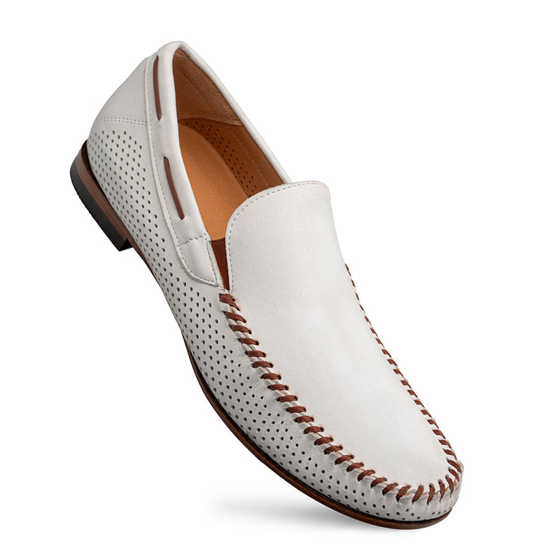 Tossa Nubuck Moccasin-Bone | Mezlan