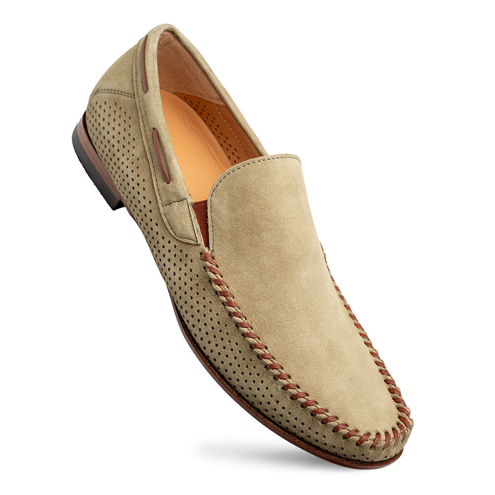 Tossa Nubuck Moccasin-Khaki | Mezlan