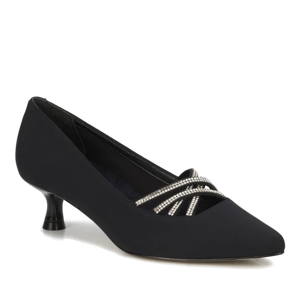 Bonnie Pump: Black Micro Fabric/Crystal Rhinestones I Walking cradle