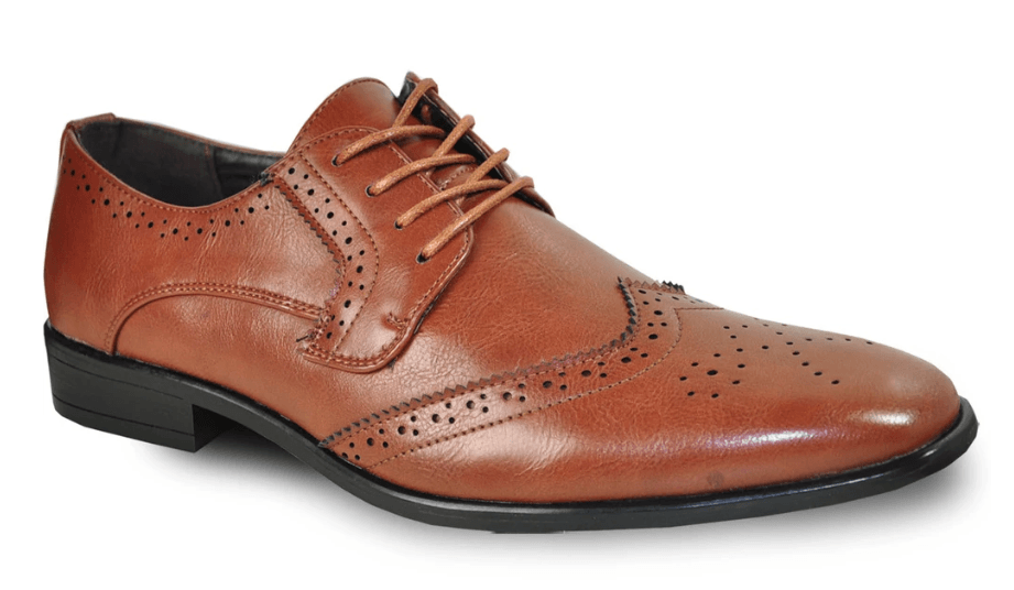 Bravo King-2 Men's Dress Wingtip Oxford in Brown