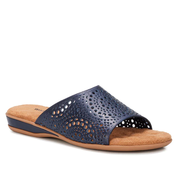 Coralie Sandal: Navy Leather I Walking Cradle