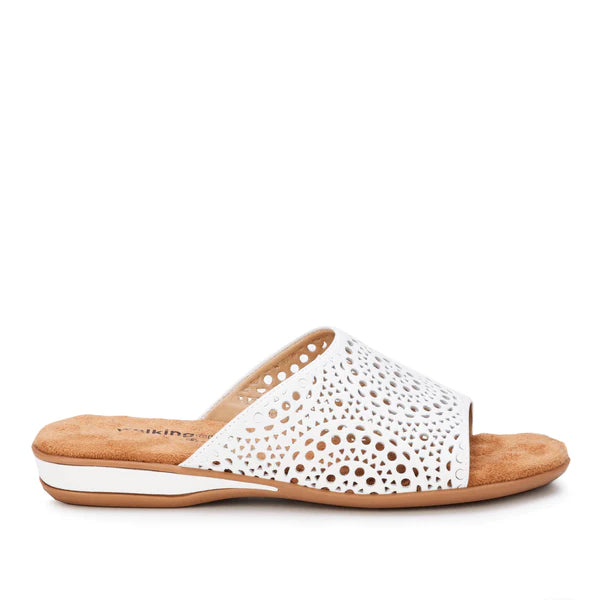 Coralie Sandal: White Leather I Walking Cradle