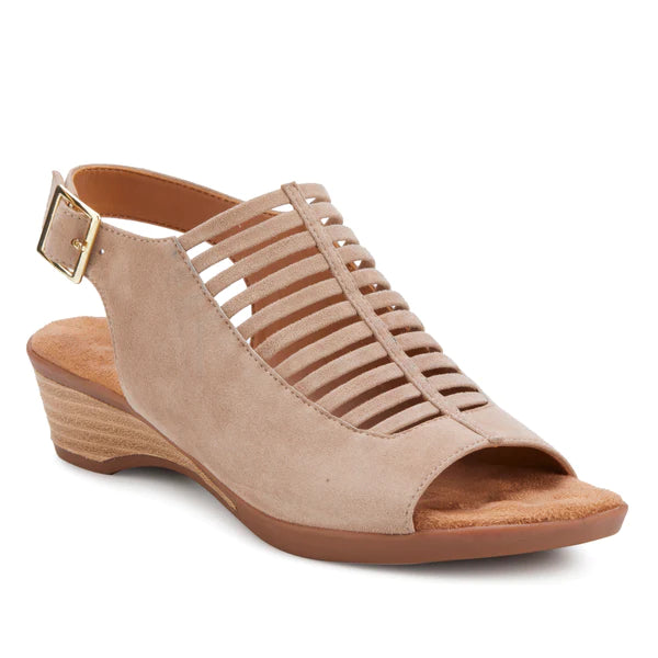 Karina Sandal: Light Taupe Suede I Walking Cradle