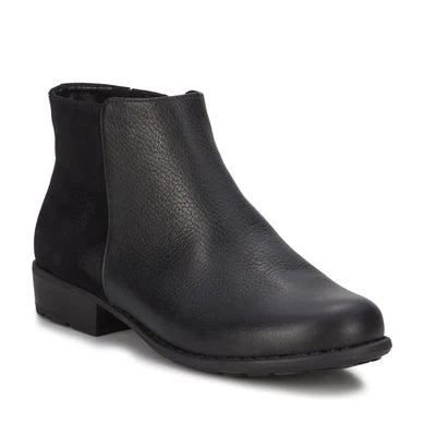 Lewis: Black Soft Tumbled Leather Bootie I Walking Cradle