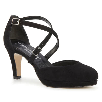 Pammy Platform Heel: Black Suede I Walking Cradle