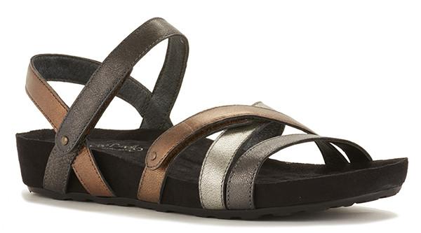 Pool Sandal: Metallic Multi Leather/Suede Wrap I Walking Cradle