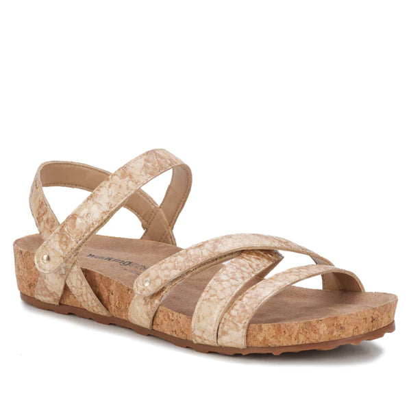 Pool Sandal: Vanilla Petra Croco Patent Leather I Walking Cradle