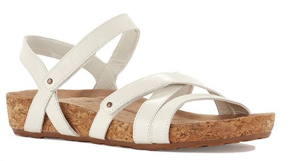 Pool Sandal: White Leather I Walking Cradle