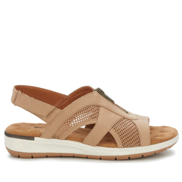 Spencer Sandal: Light Taupe Nubuck/Light Taupe Mesh I Walking Cradle