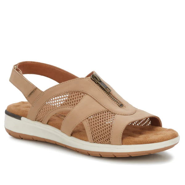 Spencer Sandal: Light Taupe Nubuck/Light Taupe Mesh I Walking Cradle