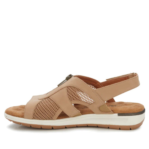 Spencer Sandal: Light Taupe Nubuck/Light Taupe Mesh I Walking Cradle