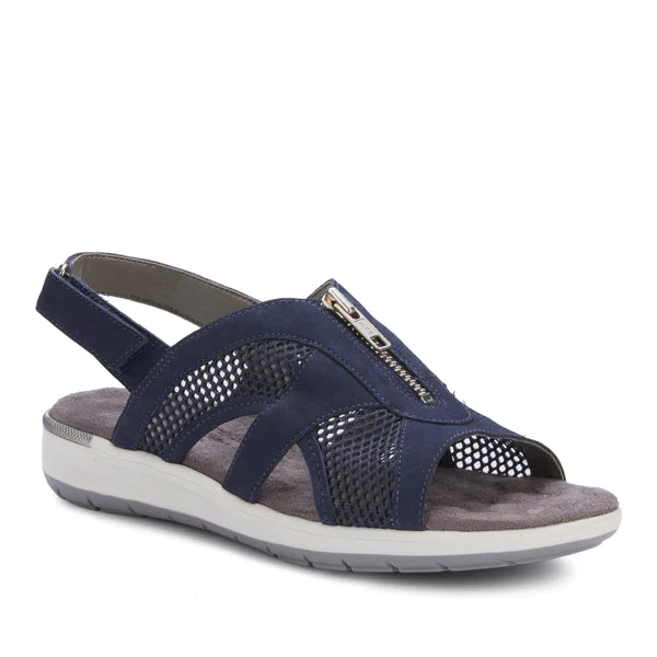 Spencer Sandal: Navy Nubuck/Navy Mesh I Walking Cradle