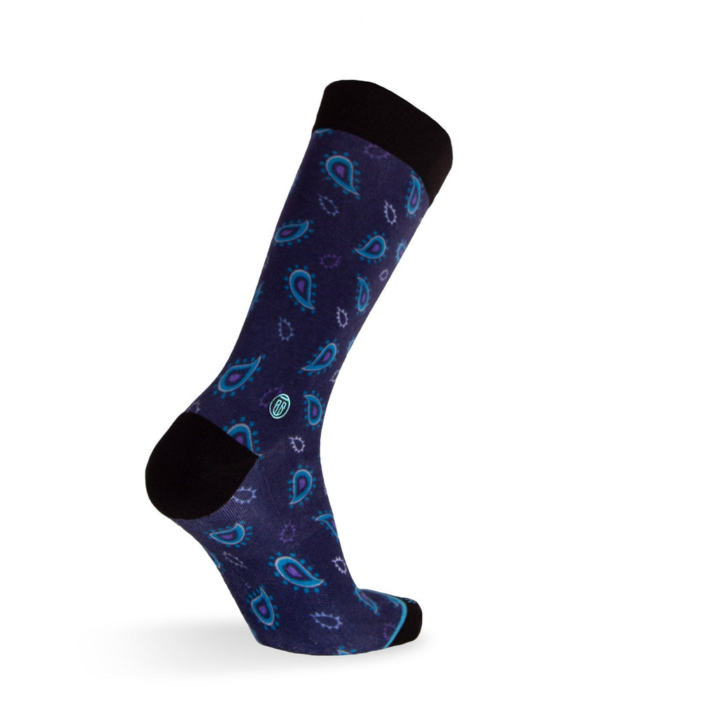 THE RALPHIE - EXTRA CUSHIONED - PURPLE PAISLEY DRESS SOCKS I Tallorder