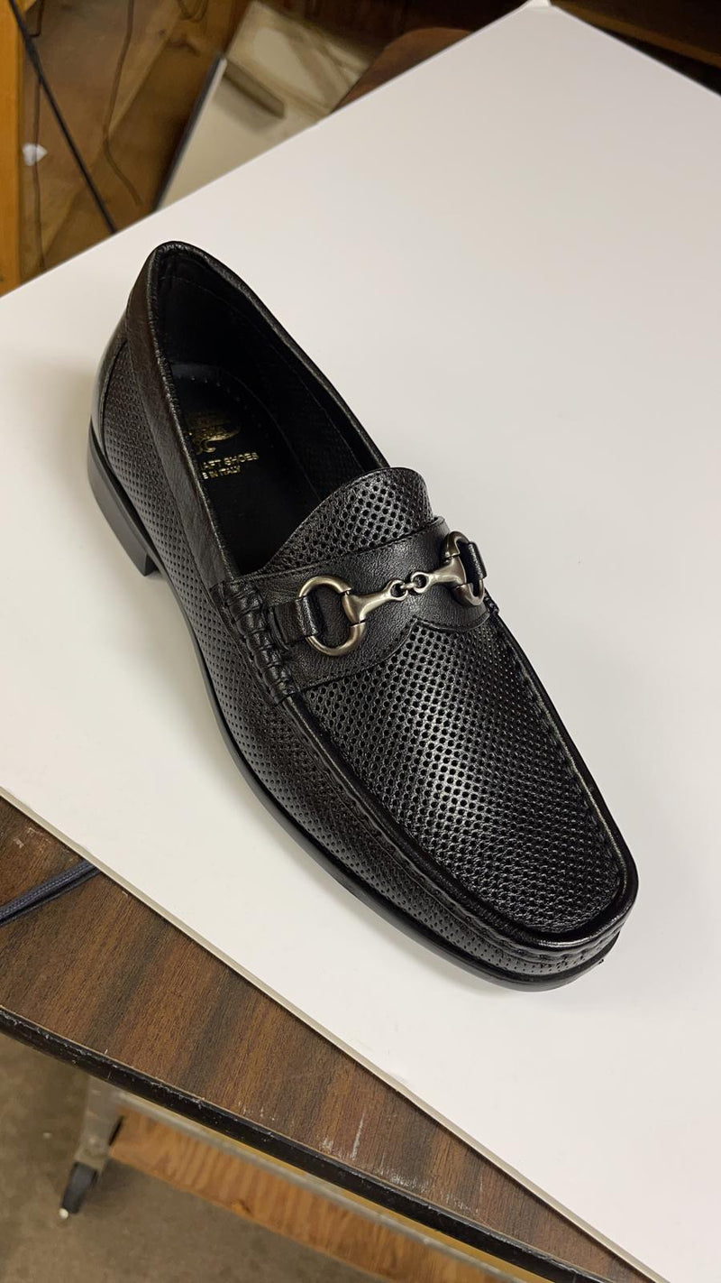 Perforated Buff Calf Slip On Q589 I Toscana
