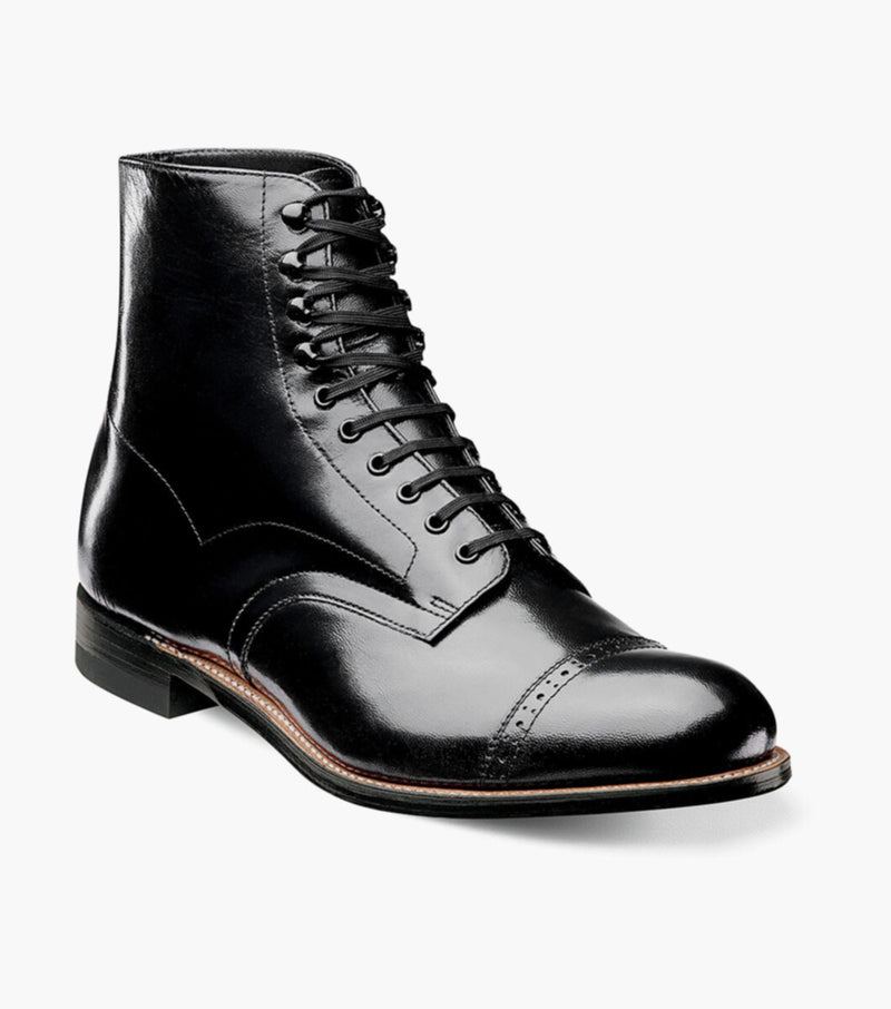 Madison Cap Toe Boot-Black| STACY ADAMS