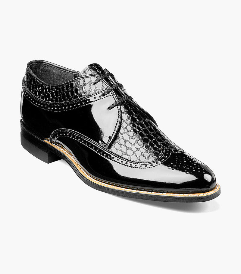 DAYTON Wingtip Oxford-Black | STACY ADAMS – Large Feet