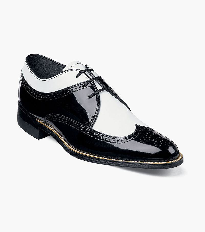 DAYTON Wingtip Oxford-Black/White | STACY ADAMS