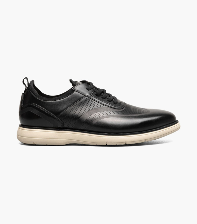 Edgewood Wingtip Elastic Lace Up- Black | Stacy Adams
