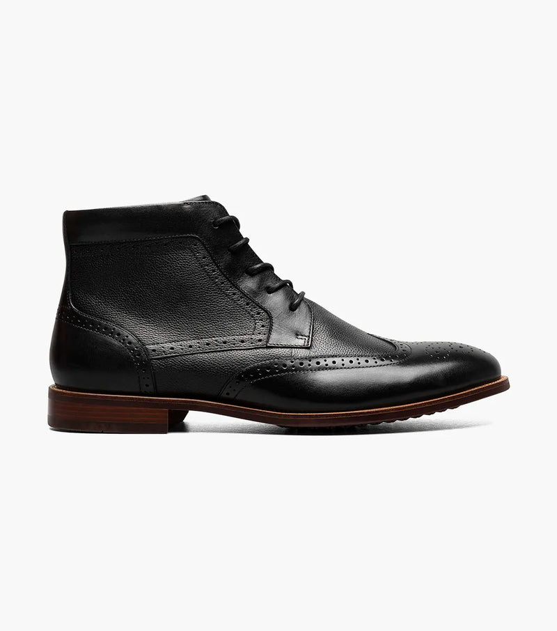 Rucci  Wingtip Lace Up Boot-Black | Florsheim