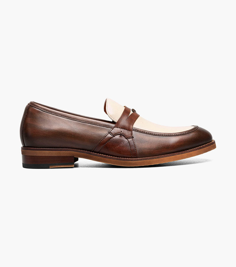 Prichard Moc Toe Penny Slip On-Brown Multi | Stacy Adams