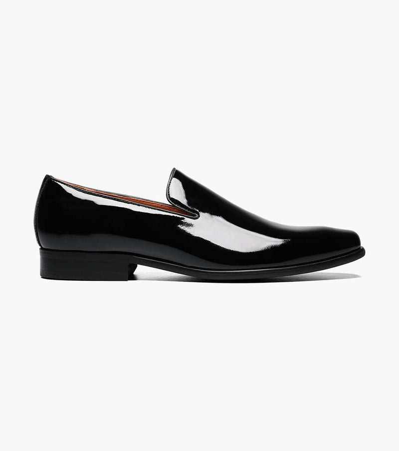 Postino Plain Toe Slip On-Black Patent | Florsheim