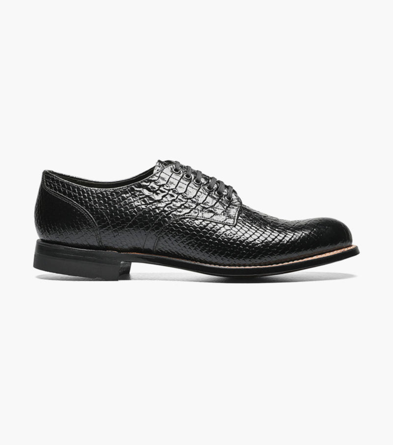 MADISON Anaconda Plain Toe Oxford-Black | STACY ADAMS