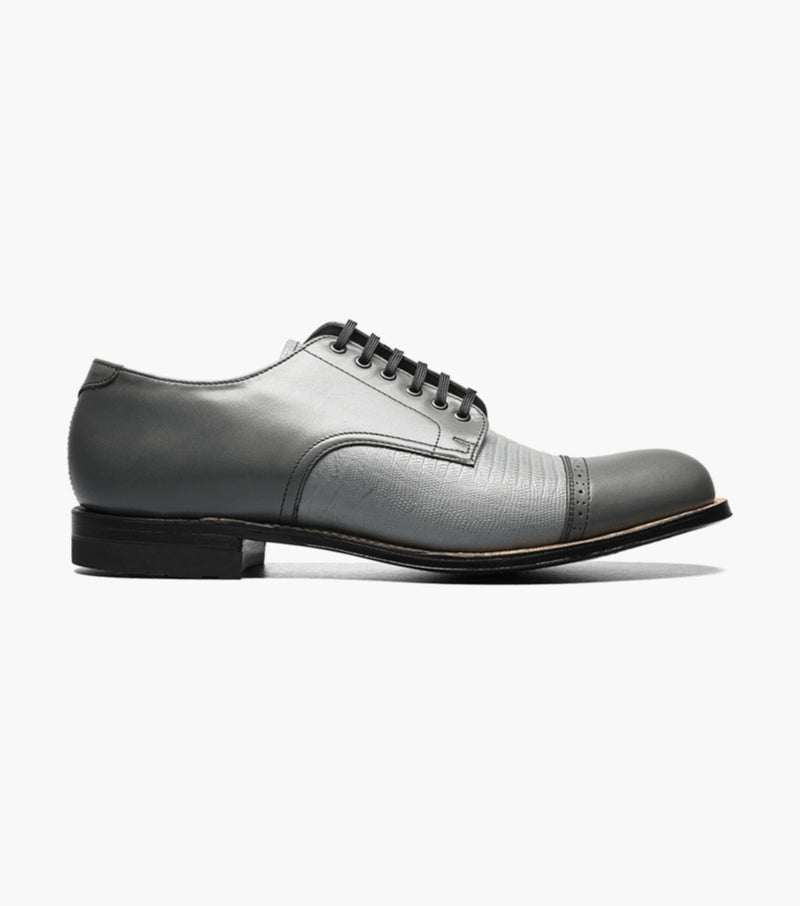 MADISON Lizard Cap Toe Oxford-Steel Gray | STACY ADAMS