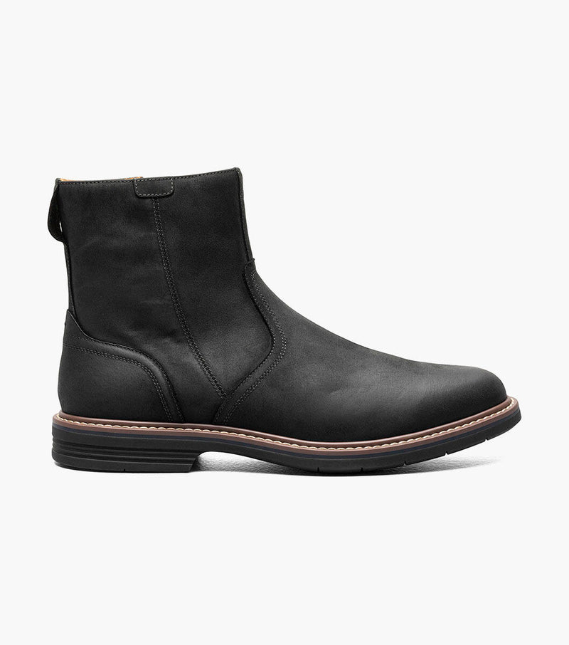 Norwalk Plain Toe Side Zip Boot-Black CH| Florsheim