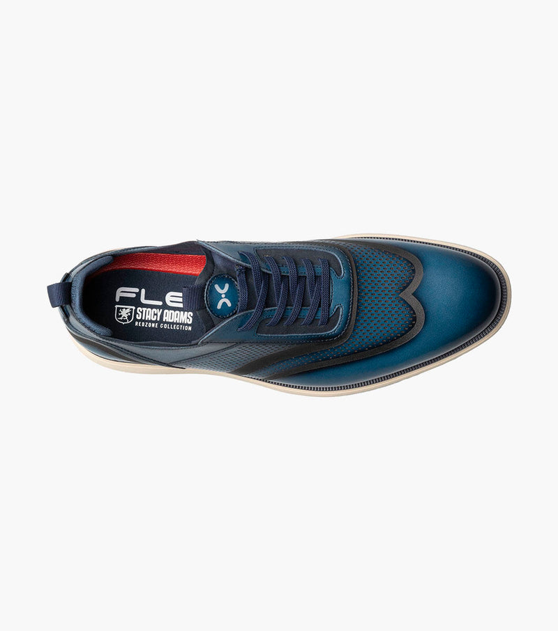 Edgewood Wingtip Elastic Lace Up-Blue | Stacy Adams