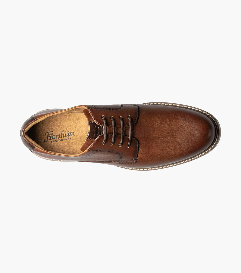 Norwalk Plain Toe Oxford-Cognac Tumbled | Florsheim