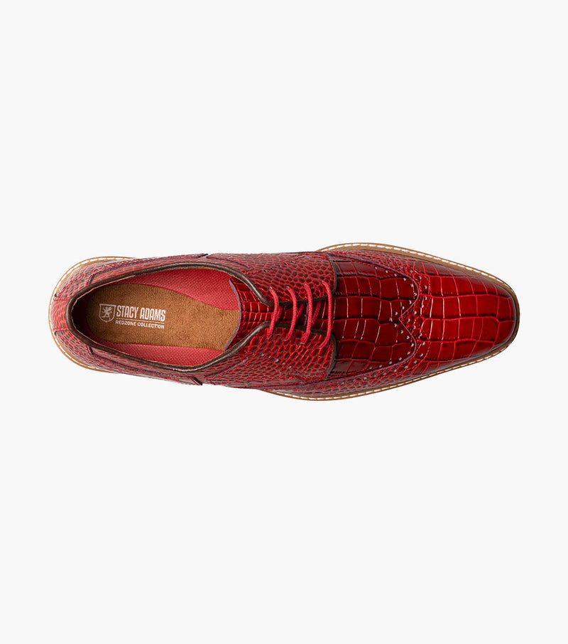 Alario Wingtip Oxford-Red | Stacy Adams