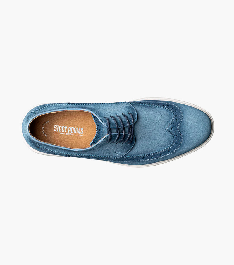 Trudell Wingtip Lace Up-Light Blue | Stacy Adams