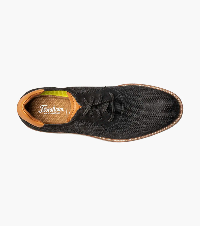 Vibe Knit Plain Toe Oxford-Black | Florsheim