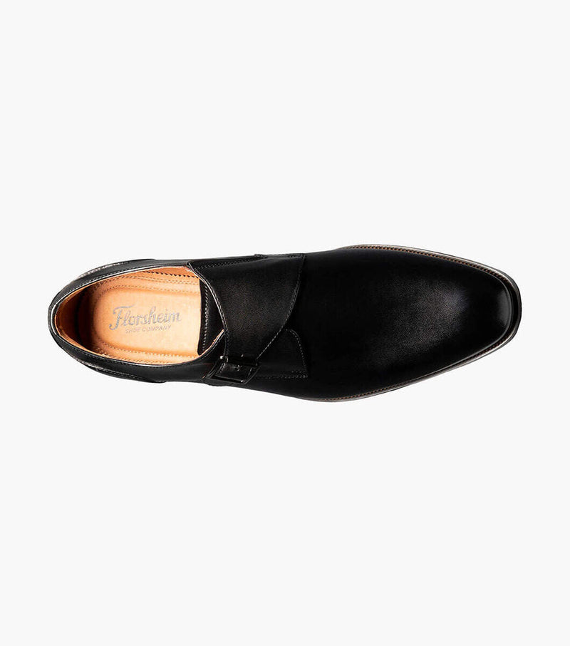 Sorrento Plain Toe Single Monk Strap-Black | Florsheim