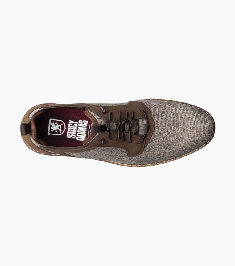 Scanlan Plain Toe Elastic Lace Up-Brown Multi | Stacy Adams