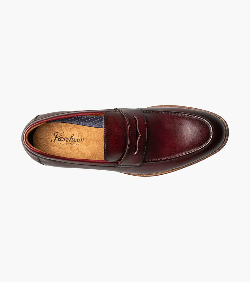 Rucci Moc Toe Penny Loafer-Burgundy| Florsheim