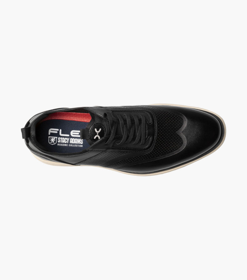 Edgewood Wingtip Elastic Lace Up- Black | Stacy Adams
