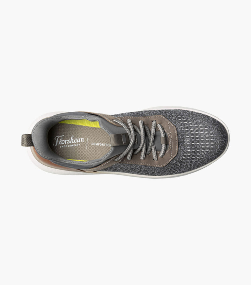 Fleet Knit Elastic Lace Sneaker-Gray | Florsheim