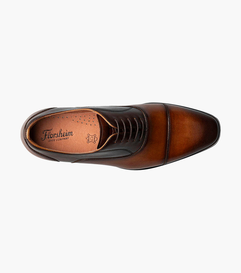 Sorrento Lux Cap Toe Bal Oxford-Cognac Multi | Florsheim