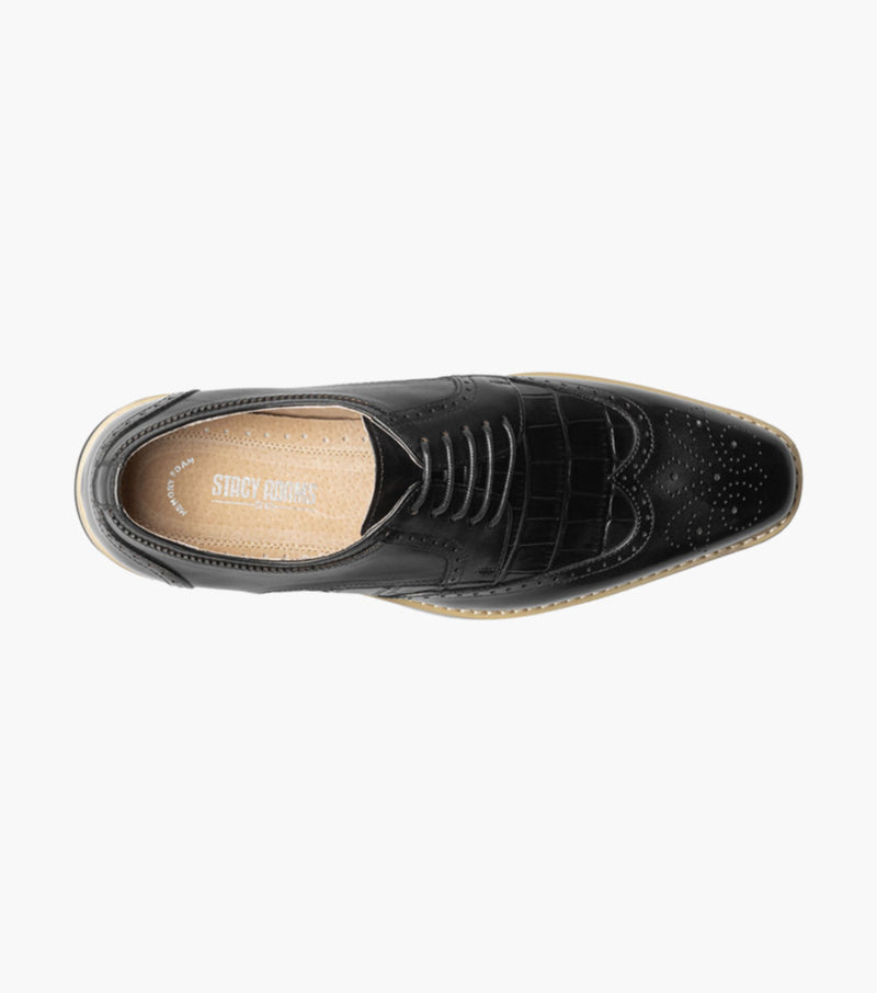 Beaumont Wingtip Oxford-Black | Stacy Adams