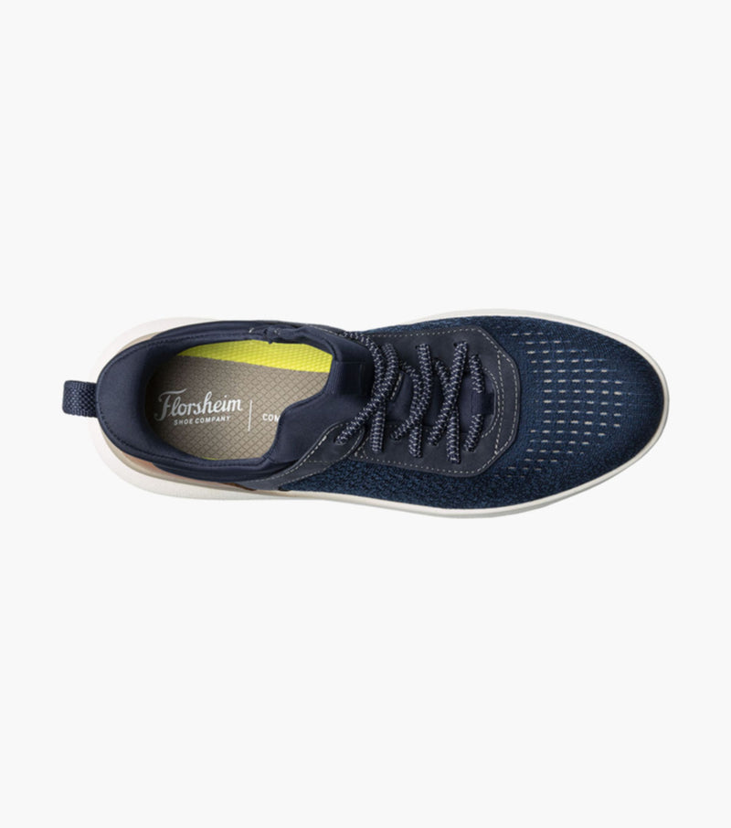 Fleet Knit Elastic Lace Sneaker-Navy | Florsheim