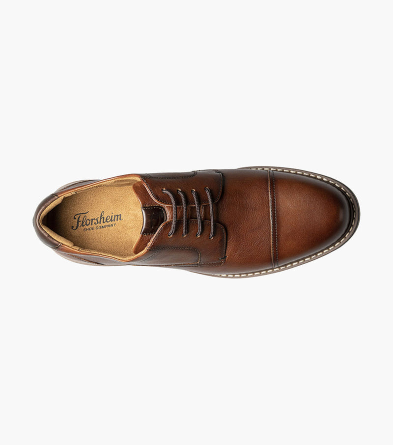 Norwalk Cap Toe Oxford-Cognac Tumbled | Florsheim