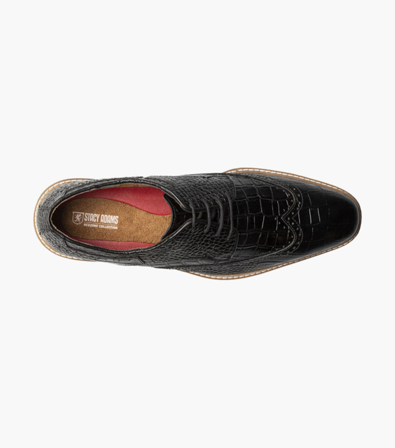 Alario Wingtip Oxford-Black | Stacy Adams