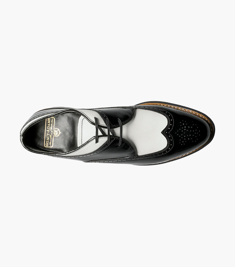 DAYTON Wingtip Oxford-Black/White | STACY ADAMS