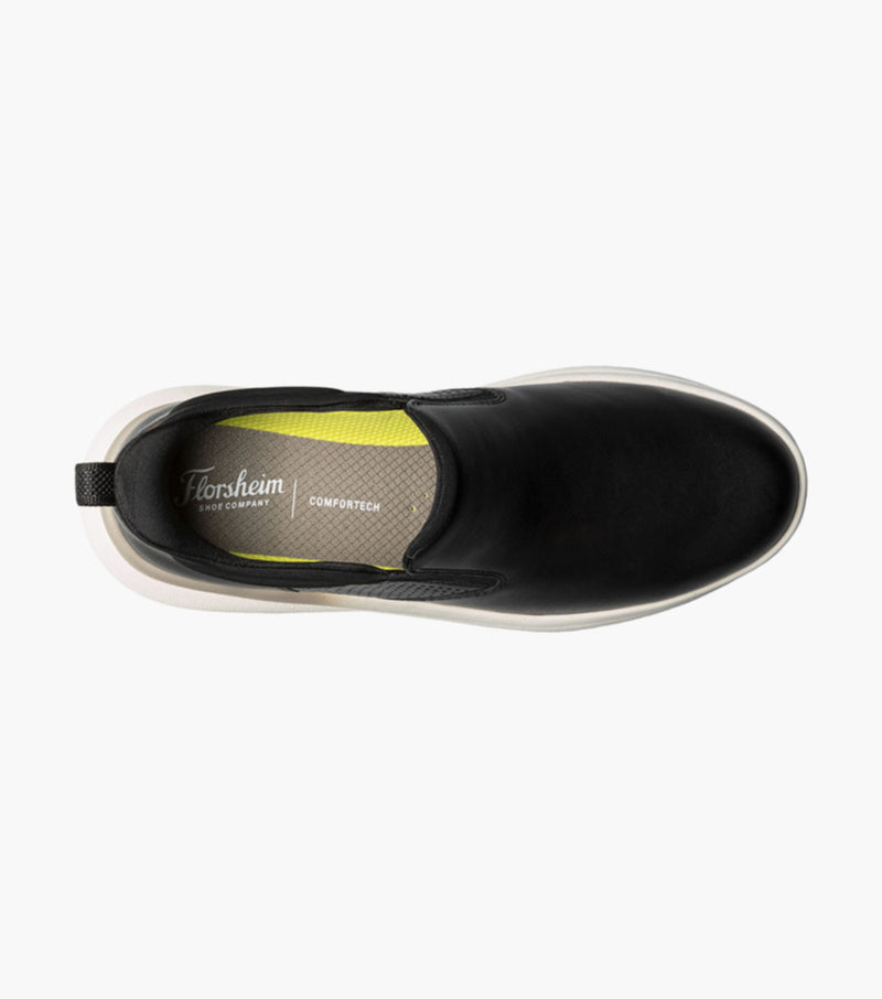 Fleet Plain Toe Slip On Sneaker-Black | Florsheim